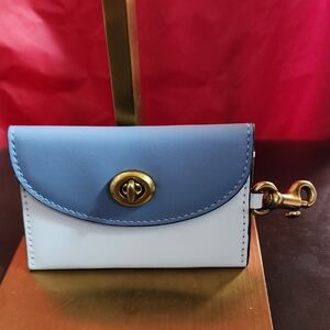 Coach Leather Card Case Wallet With Turn Lock